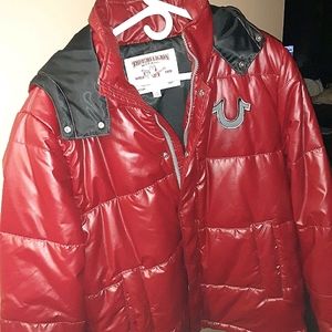 True Religion Red Puffer Jacket